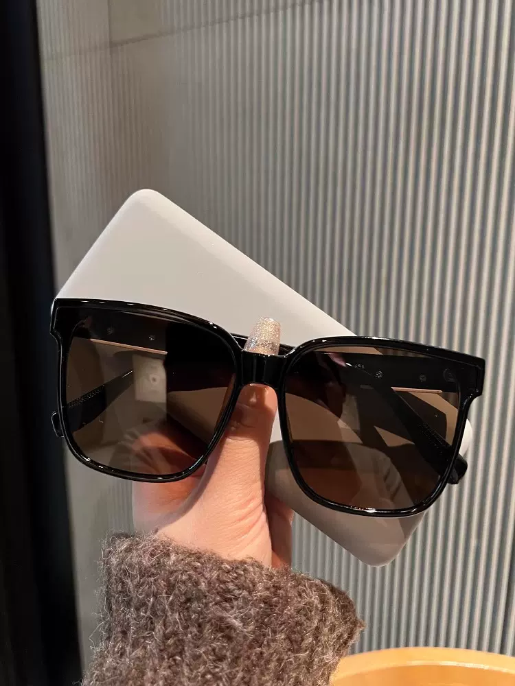 ファッションメガネ ブラックブラウン スペシャルプライス]BIG SHAPE SUNGLASSES/紫外線カット率99.9