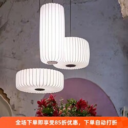 Japanese Lantern Chandelier Nordic Minimalist Designer Living Room Dining Room Hotel Clubhouse Duplex Staircase Fabric Chandelier