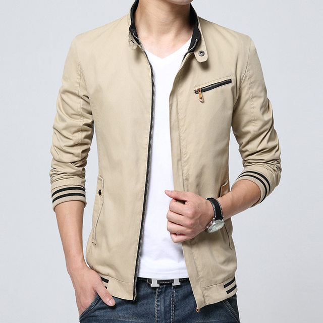 Spring and Autumn Men's Casual Jacket Coat Pure Cotton Washed Jacket ...