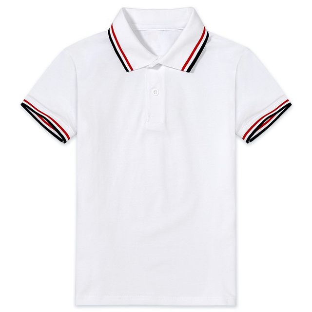 Summer uniforms for primary and secondary school students, white lapel ...