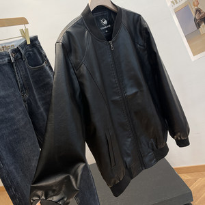 Factory clearance! Imitation oil wax texture! Foreign trade men's clothing factory tail goods casual jacket autumn retro leather jacket