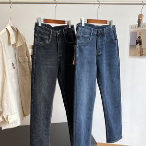 
As comfortable as sweatpants! Can be commuted! Foreign trade men's clothing factory heavy stretch soft denim small straight pants