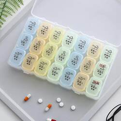 Medicine Box with Compartments for Morning, Noon, and Evening, Seven Days a Week, Large Capacity, Portable, Convenient for Carrying and Dispensing Medication