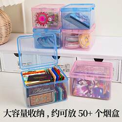 Card Storage Box, Transparent Dust-Proof with Lid, Kidsren's Small Card and Change Organizer Box, Multi-Functional Desktop Miscellaneous Storage Box