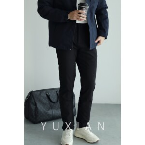 Yuxian winter 90 white duck down down pants warm and thick winter casual business slim trousers micro -bullet men
