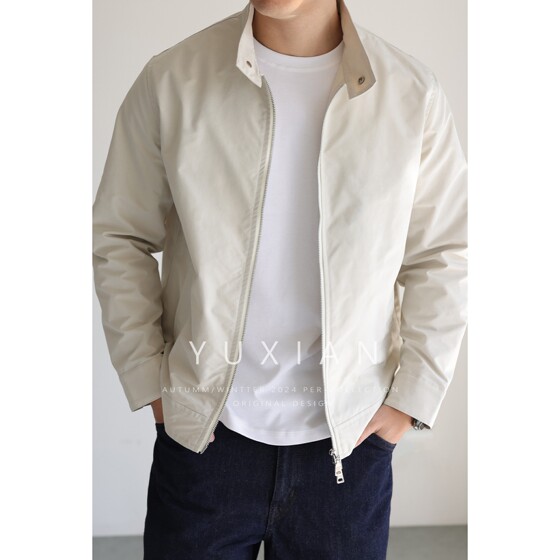 YUXIAN thin lightweight dark plaid American Harrington G9 jacket men's jacket retro commuting spring and autumn