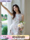 French jacquard vest skirt for women sweet high waist dress high-end small dress for women with golden style summer 2899
