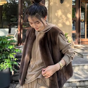 
New winter imitation mink fur vest loose thickened environmentally friendly fur fur integrated vest for women young