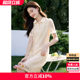 Mo Hanyimei temperament hollow texture lace lapel dress 2025 summer new POLO collar dress for women
