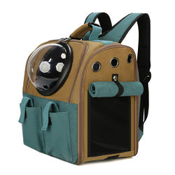 Cat Canvas Backpack Cat Backpack Large Capacity Cat Bag Chest Out Portable Pet Bag Space Pet Cabin Dog Bag