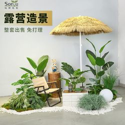 Camping Series Artificial Green Plant Landscaping Combination Balcony Landscape Indoor Window Decoration Staircase Corner Landscaping Tree
