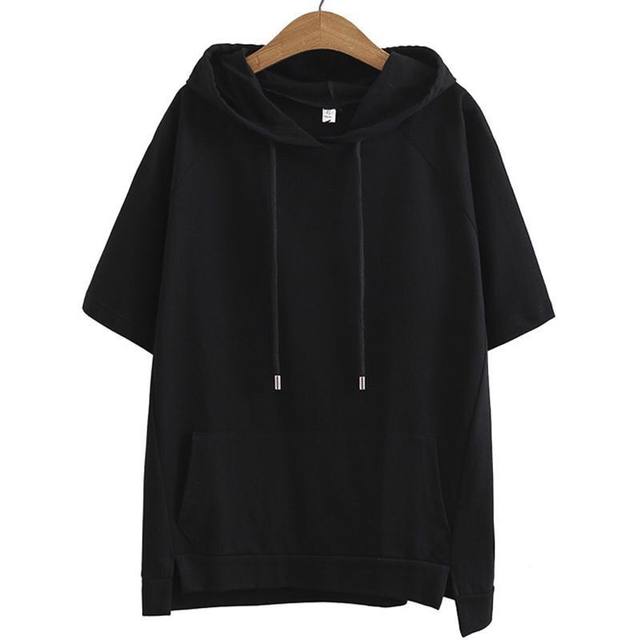 Summer Hooded Tops For Women Korean Style New Versatile Solid Color