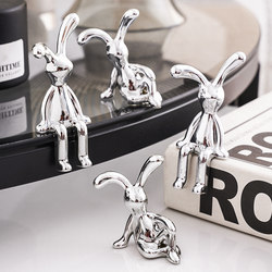 Nordic Modern Electroplated Creative Rabbit Ornament, Light Luxury Living Room Car Trendy Toy Ornament, Tv Cabinet Room Decoration