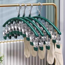 Stainless Steel Sock Clips, Multi-Clip, Windproof, Traceless, Household Underwear Drying Rack, Multifunctional Sock Drying Tool