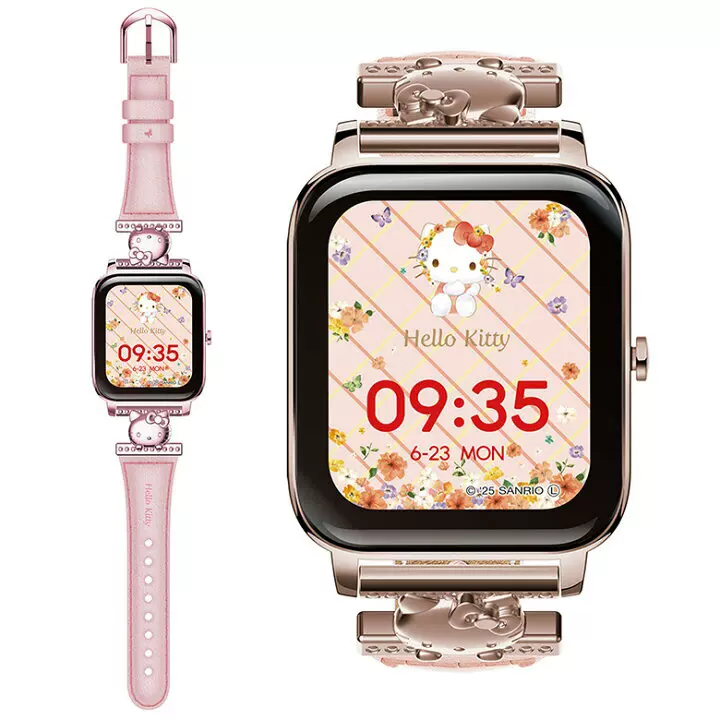 日本製HELLO KITTY 35週年紀念陶瓷鑽飾女錶石英機芯白色手錶