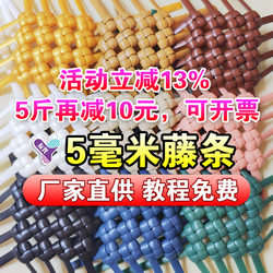 5mm Plastic Flat Rattan Hand-Woven DIY Material for Bags, Hand-Held Baskets, Storage Baskets, Dirty Clothes, Eco-Friendly Pe Rope
