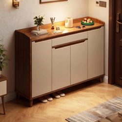 Entrance Hall Cabinet, Household Doorway Shoe Cabinet, Indoor New Chinese-Style Storage Cabinet, Integrated Storage Cabinet, Wall-Mounted Shoe Rack