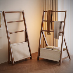Floor-Standing Clothes Rack for Bedroom, Space-Saving Coat Rack, Room Bedside or End-Of-Bed Solid Wood Clothing Storage Solution