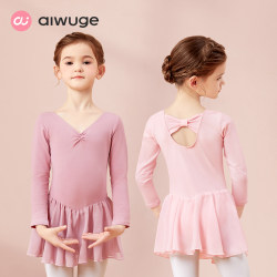 Children's Dance Clothing, Ballet Skirt, Practice Clothes, Spring and Autumn Girls' Art Exam Dance Skirt, Long-Sleeved Chinese Dance Gymnastics Clothing