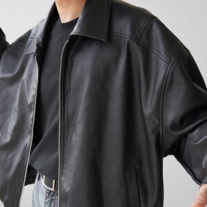 
Liberty Kostume Leather Jacket Spring Autumn Winter 24 New Black Lapel Short Jacket Casual Men and Women