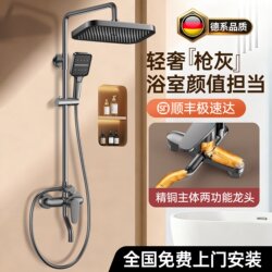 All-Copper Shower Head Set, Complete Set for Home Bathroom, High-Pressure Shower Head, High-End Shower System