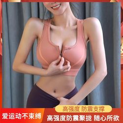 Front Zipper Sports Bra for Women, High-Intensity Running Shaping Bra, Shock-Proof, Push-Up, Large Bust Yoga Fitness Vest Lc