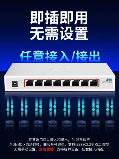 Zte Zxslc Sw1018 8-Port 2.5G Ethernet Switch