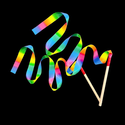 Children's Rainbow Ribbon Dance Stick Kindergarten Performance Props Dancing Streamers Colorful Ribbons Artistic Gymnastics Ribbons