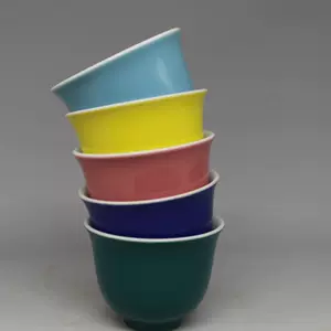 中国古美術/清時代茶碗【大清御膳房】在銘；XG022 中国古美術/