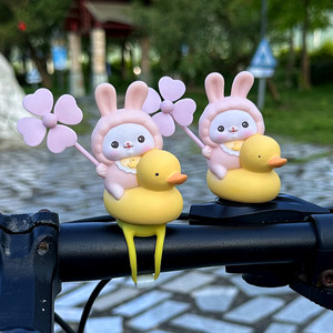 Cute windmill ducky -duck car carrier ornaments helmet helmet bicycle electric vehicle motorcycle decoration accessories small pendant