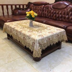 Home European -style lace rice yellow cloth table coffee table cloth coffee square long square -shaped TV cabinet cover dust cover cover