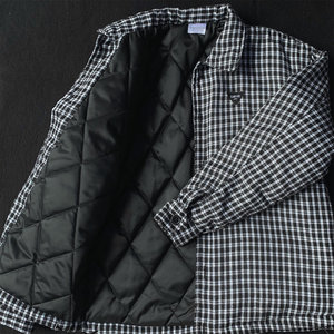 
Japanese plaid lapel padded jacket for men in autumn new plaid shirt cloth cotton coat women's trendy brand couple