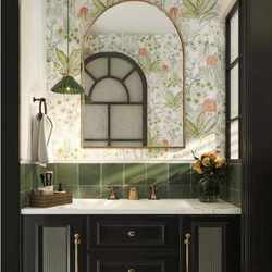 French-Style Vintage Floral Tiles, Floral Art Tiles, Nioha Floral Tiles, Non-Slip Floor Tiles for Bathroom and Restroom
