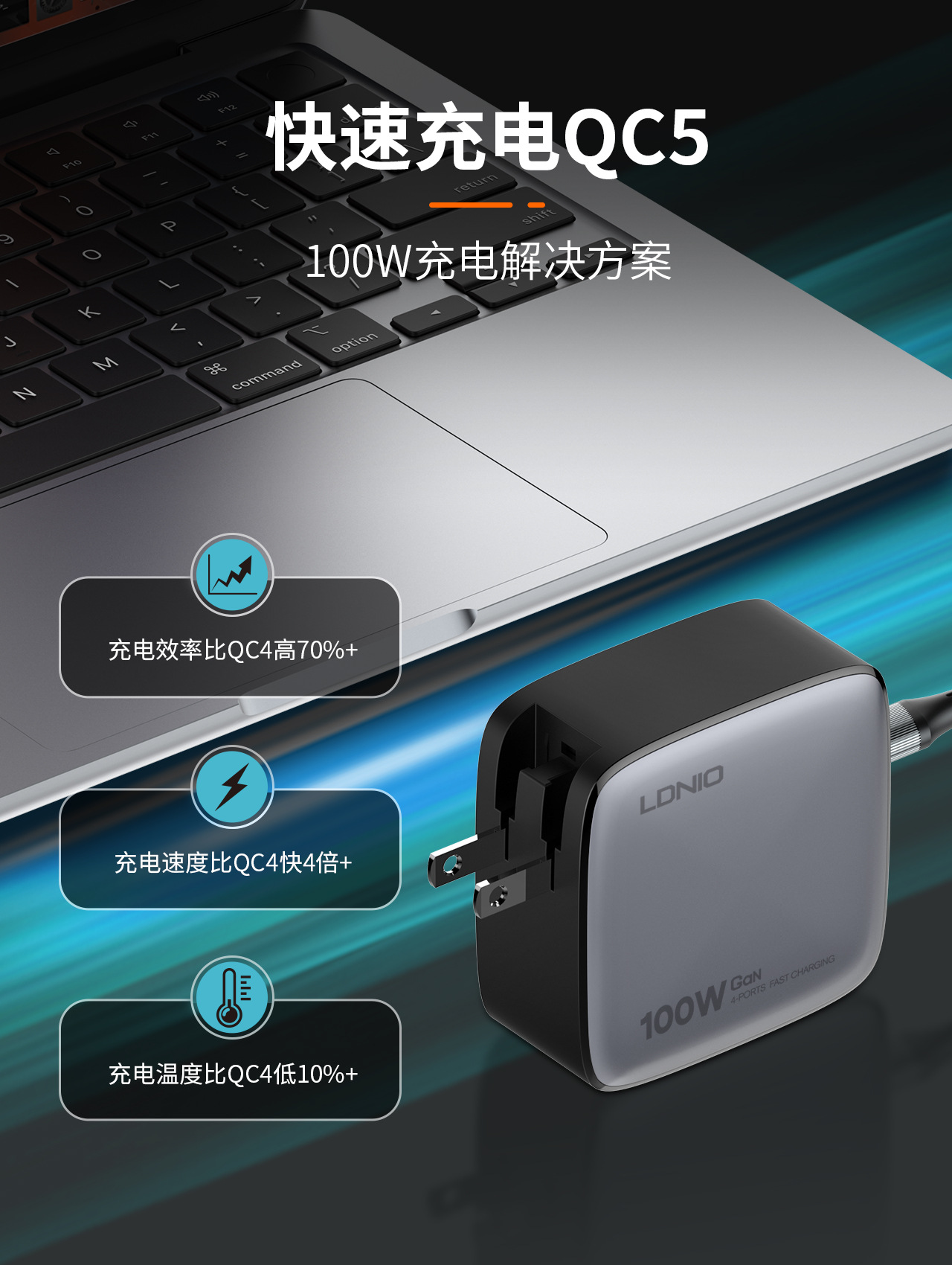 100W charger super fast charging gallium nitride porous Typec suitable ...