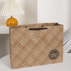 ins Wind Diagonal Unisex Casual Portable Kraft Paper Bag Clothes Snacks Birthday Gift Bag Retro Gift Bag