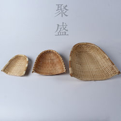 Handmade Wicker Dustpan, Household Storage Basket, Grain Basket, Folk Craft Wicker Household Basket, Wicker Vegetable Tray