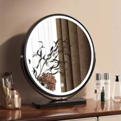 Dressing Table Mirror with Led Lights, Smart Home Makeup Mirror, Master Bedroom Desktop, High-End Bedroom Dressing Mirror