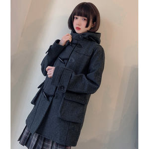 
Basic JK uniform woolen jacket horn button wool coat mid-length college style eastboy version C9099