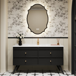 Black French-Style Retro Floor-Standing Bathroom Cabinet with Integrated Ceramic Washbasin and Toilet Sink
