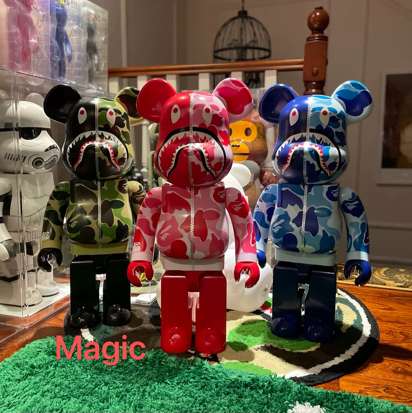 Bearbrick ABC SHARK BAPE 鲨鱼2代二代非透明款积木熊-Taobao