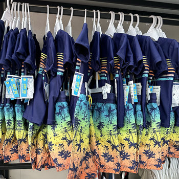 
Foreign Trade Euro European and American single boys sun protection quick-drying swimsuit set two-piece set beach shorts surfing clothes fashionable and casual