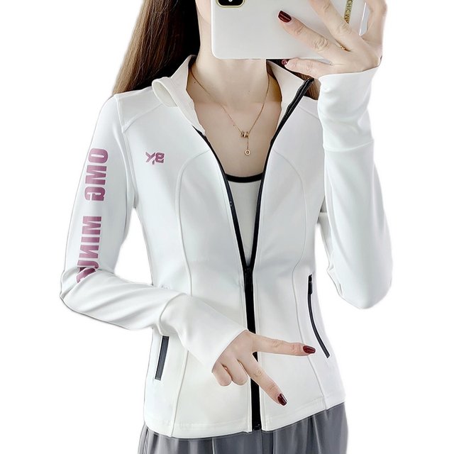 Short fitness wear sports coat for women spring and summer 2023 new