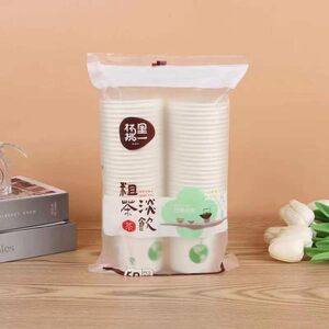 
50 pieces thickened paper fiber paper cups, disposable paper cups, natural bamboo fiber cups, office food-grade water cups