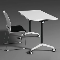 Folding Conference Table, Movable Folding Splicing Long Table, Educational Institution Folding Table, Training Office Desk and Chair Combination
