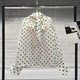 Women's bow tie shirt temperament long sleeve top polka dot dot shirt white occupation chiffon black white