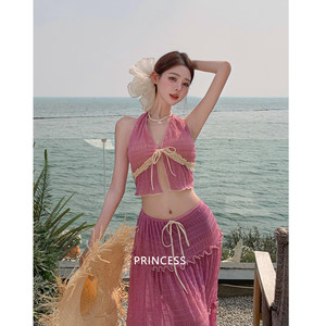 
Princess in Thailand niche high-end sense split bikini island vacation sexy slim three-piece swimsuit women