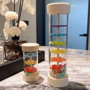 
Children's wooden rain sound tube simulation rain sound hourglass sound tube instrument baby enlightenment early education education Orff toys