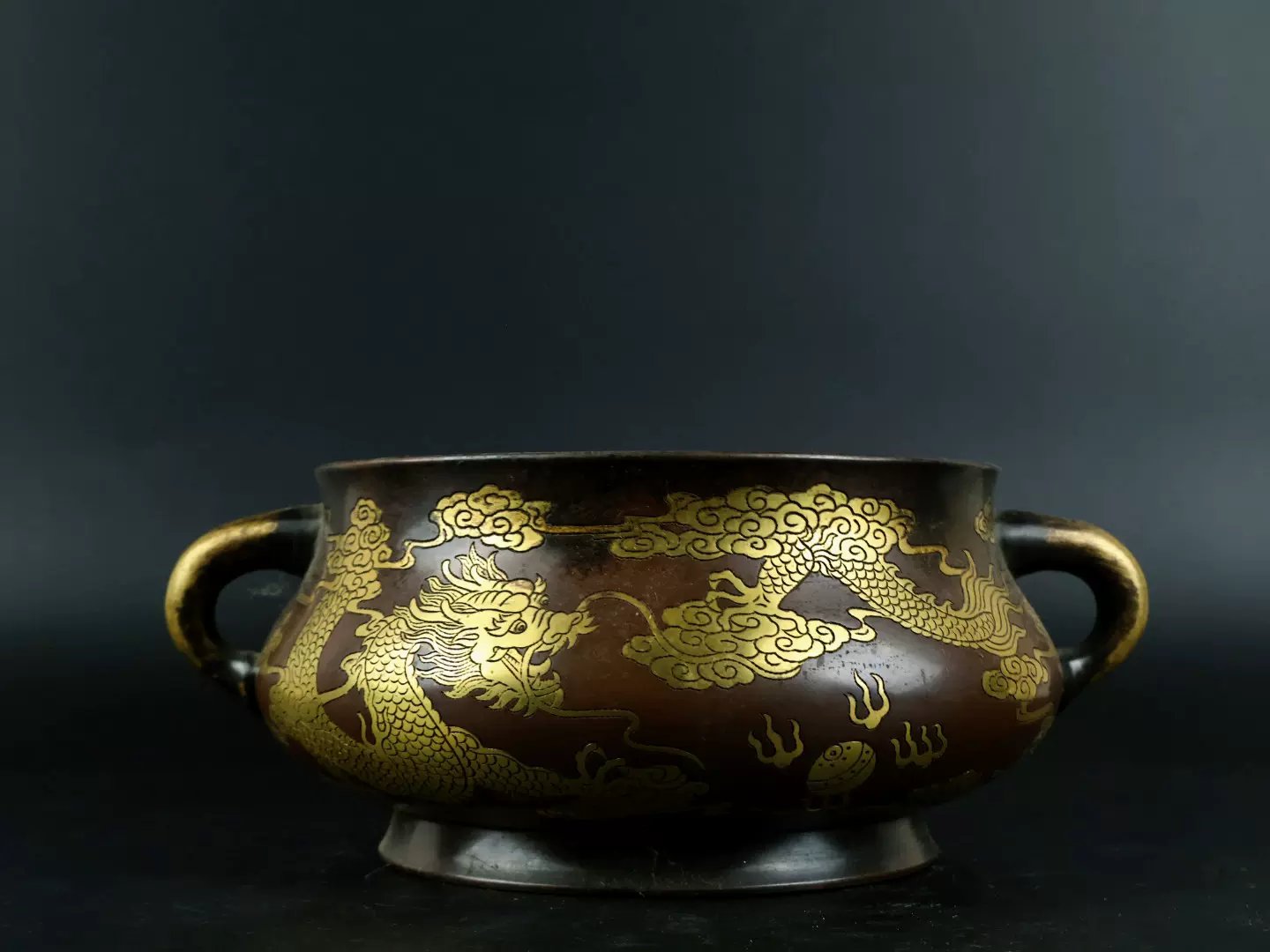 文玩瓷器康熙款青花瓷高34.5*14公分松鹿鹤福禄寿棒槌瓶摆件