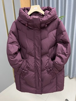 Winter mother pretend to be down jacket solid color jacket thickened
