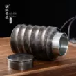 Thạc sĩ Xu Yunyong công việc của Fuyun/Phúc Tích trà kho chỗ thiếc rồng retro handmade tin có thể thiếc nguyên chất kín trà có thể hũ đựng trà bằng sứ 